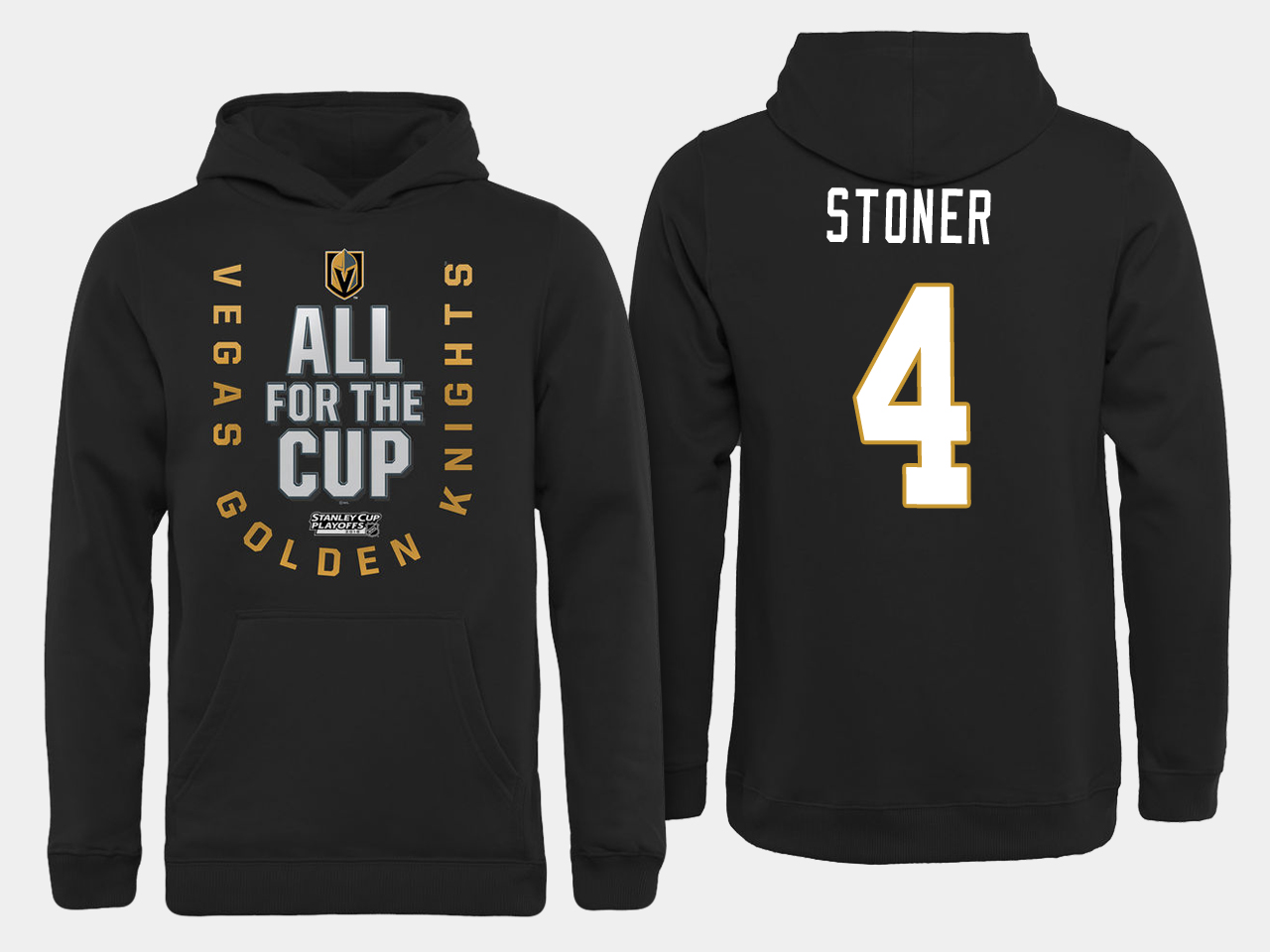 Men NHL Vegas Golden Knights #4 Stoner All for the Cup hoodie->san jose sharks->NHL Jersey